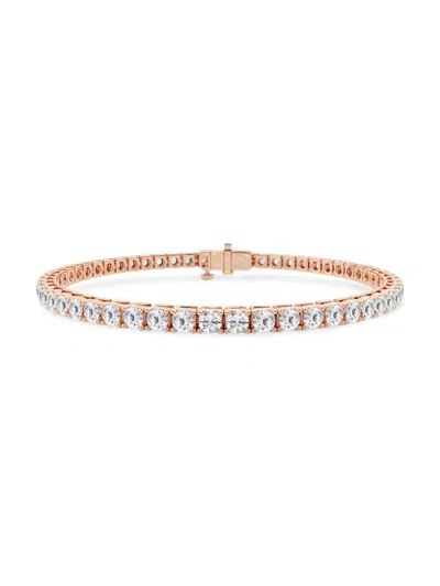 Saks Fifth Avenue Women's 14k Rose Gold & Lab-grown Diamond 4-prong Tennis Bracelet In 7 Tcw