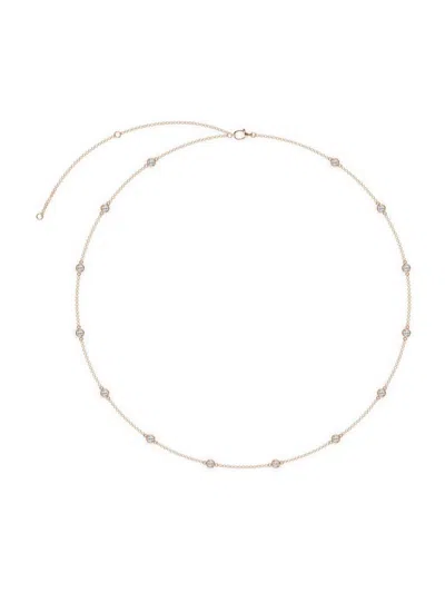 Saks Fifth Avenue Women's 14k Rose Gold & Lab-grown Diamond Station Necklace/0.70-2.10 Tcw In 1 Tcw