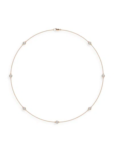 Saks Fifth Avenue Women's 14k Rose Gold & Lab-grown Diamond Station Necklace/0.70-2.10 Tcw In 1.40 Tcw