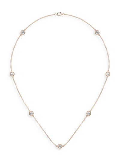 Saks Fifth Avenue Women's 14k Rose Gold & Lab-grown Diamond Station Necklace