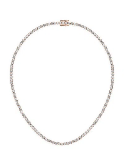 Saks Fifth Avenue Women's 14k Rose Gold & Lab-grown Diamond Tennis Necklace/5.00-20.00 Tcw In 10 Tcw