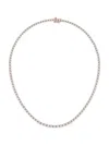Saks Fifth Avenue Women's 14k Rose Gold & Emerald-cut Lab-grown Diamond Tennis Necklace In 12 Tcw