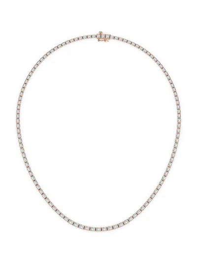 Saks Fifth Avenue Women's 14k Rose Gold & Lab-grown Diamond Tennis Necklace In 12 Tcw