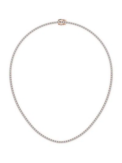 Saks Fifth Avenue Women's 14k Rose Gold & Lab-grown Diamond Tennis Necklace In 15 Tcw