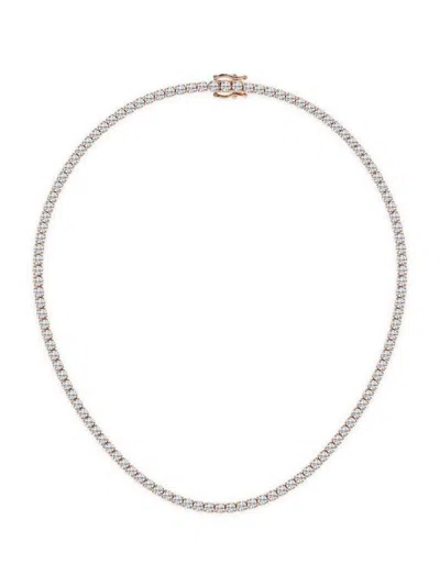Saks Fifth Avenue Women's 14k Rose Gold & Lab-grown Diamond Tennis Necklace/5.00-20.00 Tcw In 20 Tcw