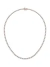 Saks Fifth Avenue Women's 14k Rose Gold & Emerald-cut Lab-grown Diamond Tennis Necklace In 22 Tcw