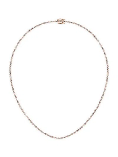 Saks Fifth Avenue Women's 14k Rose Gold & Lab-grown Diamond Tennis Necklace/5.00-20.00 Tcw In 5 Tcw