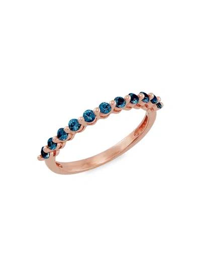 Saks Fifth Avenue Women's 14k Rose Gold & London Blue Topaz Band Ring