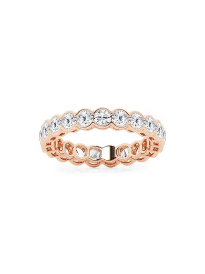 Saks Fifth Avenue Women's 14k Rose Gold & Round Lab-grown Diamond Eternity Band/2.00-5.00 Tcw In Green