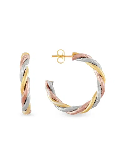Saks Fifth Avenue Women's 14k Tri Tone Gold Braided Earrings