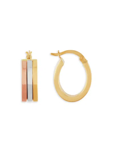 Saks Fifth Avenue Women's 14k Tri Tone Gold Hoop Earrings