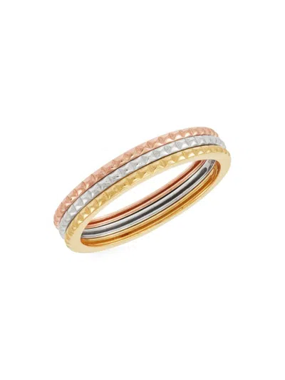 Saks Fifth Avenue Women's 14k Tri Tone Gold Stacked Ring