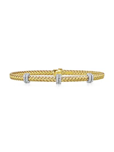 Saks Fifth Avenue Women's 14k Two-tone Gold & 0.35 Tcw Diamond Bangle Bracelet In Two Tone Gold