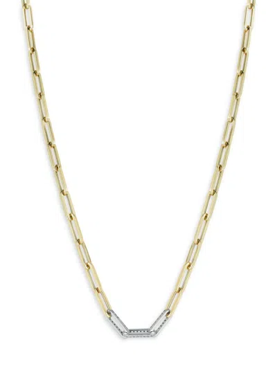 Saks Fifth Avenue Women's 14k Two-tone Gold & 0.48 Tcw Diamond Link Necklace In Two Tone Gold