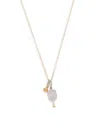 Saks Fifth Avenue Women's 14k Two Tone Gold & Cubic Zirconia Pendant Necklace In Two Tone Gold