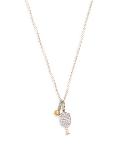 Saks Fifth Avenue Women's 14k Two Tone Gold & Cubic Zirconia Pendant Necklace