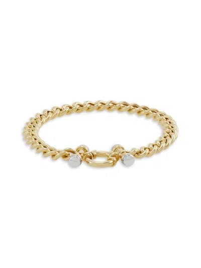 Saks Fifth Avenue Women's 14k Two Tone Gold Curb Chain Bracelet