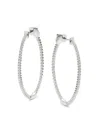 Saks Fifth Avenue Women's 14k White Gold 0.95 Tcw Lab-grown Diamond Hoop Earrings In White Gold