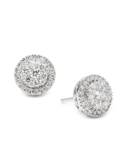 Saks Fifth Avenue Women's 14k White Gold 1.08 Tcw Lab-grown Diamond Pave Stud Earrings