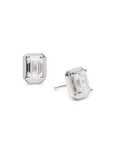 Saks Fifth Avenue Women's 14k White Gold 1.5 Tcw Emerald-cut Lab-grown Diamond Bezel Stud Earrings