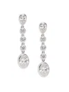 Saks Fifth Avenue Women's 14k White Gold 2.18 Tcw Lab-grown Diamond Bezel Drop Earrings In White Gold