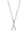 Saks Fifth Avenue Women's 14k White Gold & 0.03 Tcw Diamond Wishbone Necklace In White Gold
