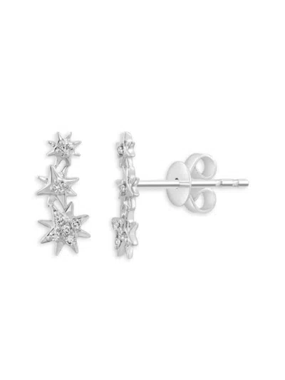 Saks Fifth Avenue Women's 14k White Gold & 0.04 Tcw Diamond Drop Earrings