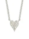 Saks Fifth Avenue Women's 14k White Gold & 0.05 Tcw Diamond Heart Necklace In Metallic