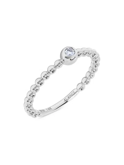 Saks Fifth Avenue Women's 14k White Gold & 0.05 Tcw Diamond Ring