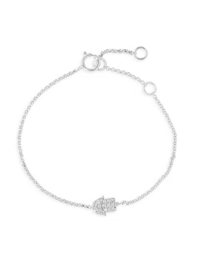 Saks Fifth Avenue Women's 14k White Gold & 0.06 Tcw Diamond Chain Bracelet
