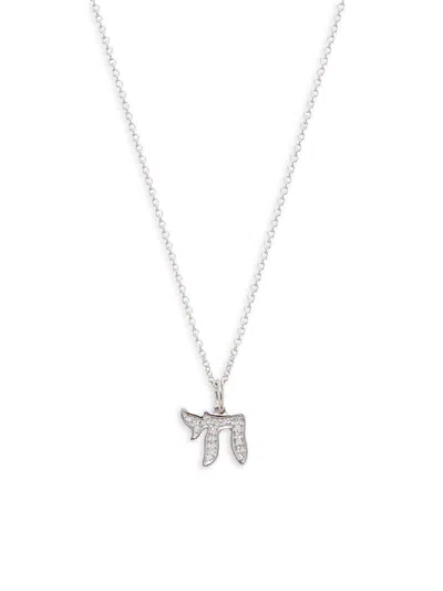 Saks Fifth Avenue Women's 14k White Gold & 0.06 Tcw Diamond Pendant Necklace