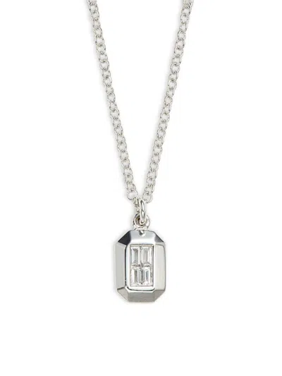 Saks Fifth Avenue Women's 14k White Gold & 0.07 Tcw Diamond Pendant Necklace