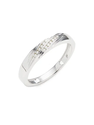 Saks Fifth Avenue Women's 14k White Gold & 0.08 Tcw Diamond Ring