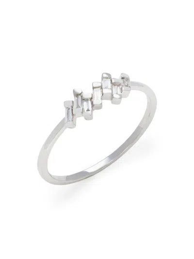 Saks Fifth Avenue Women's 14k White Gold & 0.1 Tcw Baguette Diamond Ring