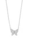 Saks Fifth Avenue Women's 14k White Gold & 0.1 Tcw Diamond Butterfly Pendant Necklace In White Gold