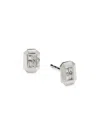 Saks Fifth Avenue Women's 14k White Gold & 0.14 Tcw Baguette Diamond Stud Earrings In White Gold
