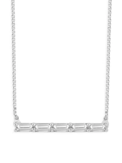 Saks Fifth Avenue Women's 14k White Gold & 0.14 Tcw Diamond Bar Necklace