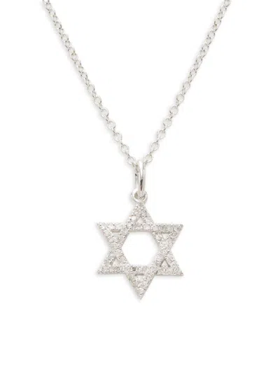 Saks Fifth Avenue Women's 14k White Gold & 0.14 Tcw Diamond Star Pendant Necklace