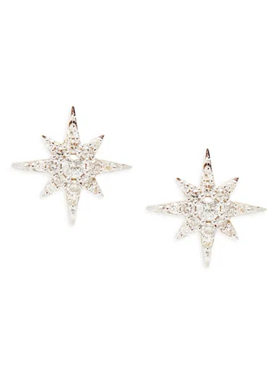 Saks Fifth Avenue Women's 14k White Gold & 0.200 Tcw Diamond North Star Stud Earrings