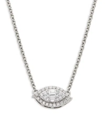 Saks Fifth Avenue Women's 14k White Gold & 0.22 Tcw Diamond Pendant Necklace