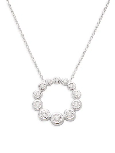 Saks Fifth Avenue Women's 14k White Gold & 0.22 Tcw Diamond Pendant Necklace/18"