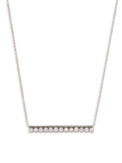 Saks Fifth Avenue Women's 14k White Gold & 0.23 Tcw Lab-grown Diamond Pendant Necklace