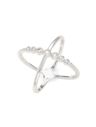 Saks Fifth Avenue Women's 14k White Gold & 0.25 Tcw Diamond Crossover Ring