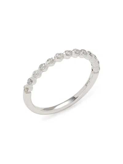 Saks Fifth Avenue Women's 14k White Gold & 0.25 Tcw Diamond Wedding Ring