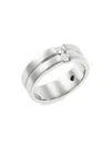 Saks Fifth Avenue Women's 14k White Gold & 0.25 Tcw Lab Grown Diamond Ridged Band Ring In White Gold