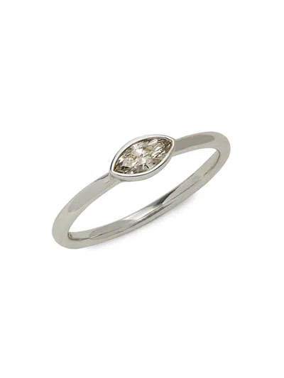 Saks Fifth Avenue Women's 14k White Gold & 0.25 Tcw Lab Grown Marquise Diamond Band Ring