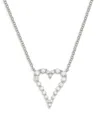 SAKS FIFTH AVENUE WOMEN'S 14K WHITE GOLD & 0.26 TCW DIAMOND OPEN HEART PENDANT NECKLACE