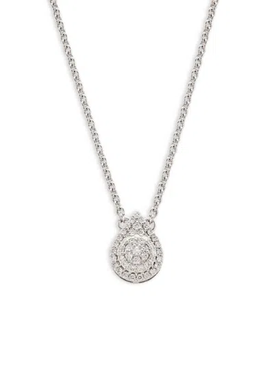 Saks Fifth Avenue Women's 14k White Gold & 0.28 Tcw Diamond Pear Pendant Necklace