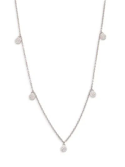 Saks Fifth Avenue Women's 14k White Gold & 0.32 Tcw Diamond Station Necklace