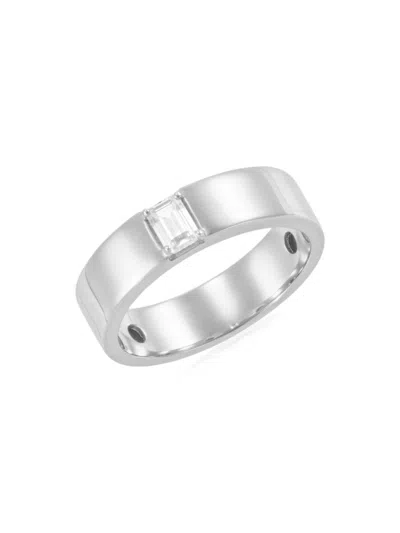 Saks Fifth Avenue Women's 14k White Gold & 0.33 Tcw Lab Grown Diamond Wide Band Ring